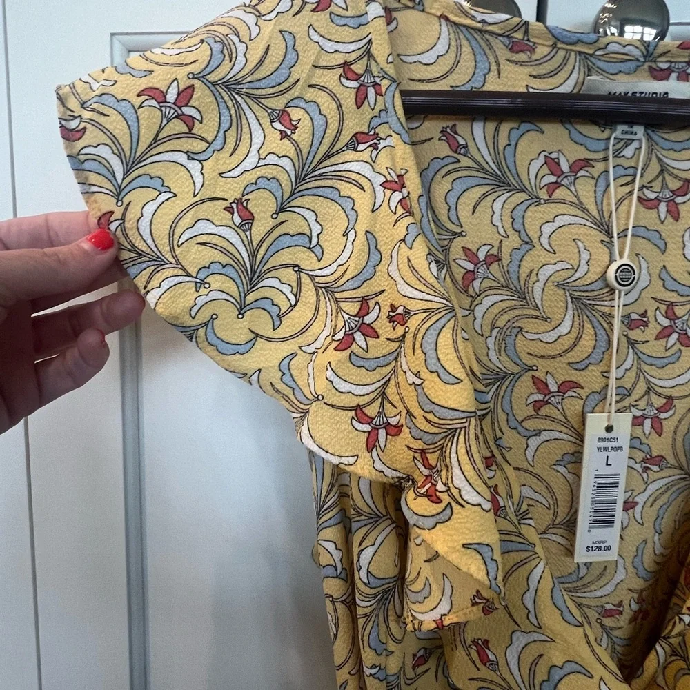 Max Studio Yellow HiLo Wrap Dress - Picture 4 of 6